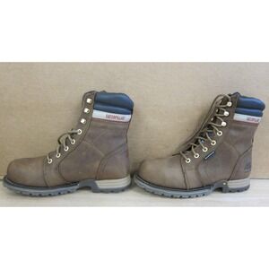 NIB Caterpillar Waterproof Steel Toe Work Boots Mens 9 Brown Leather EH‎ Rated